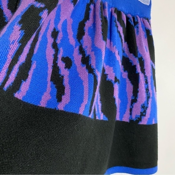 ECOTE  unique pattern knit multi coloured bohemian cottage core mini skirt S - Picture 6 of 7